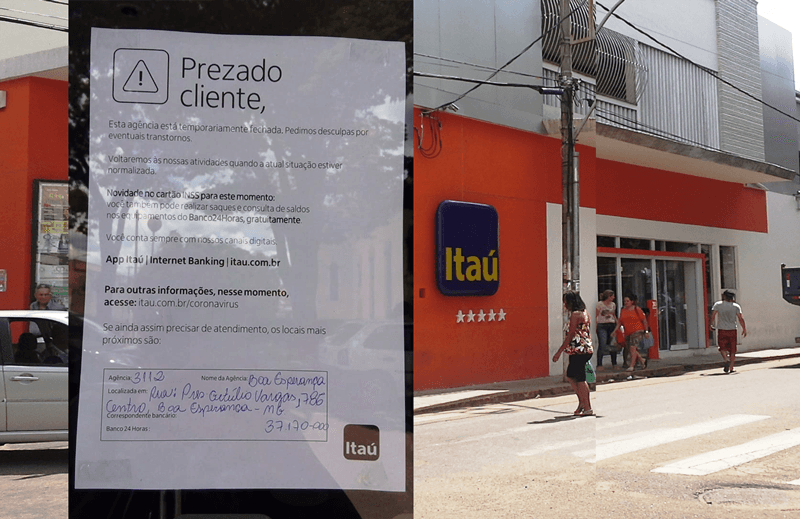 URGENTE: AGÊNCIA TRÊS PONTAS DO ITAÚ É FECHADA PARA “DESINFECÇÃO” DO CORONAVÍRUS